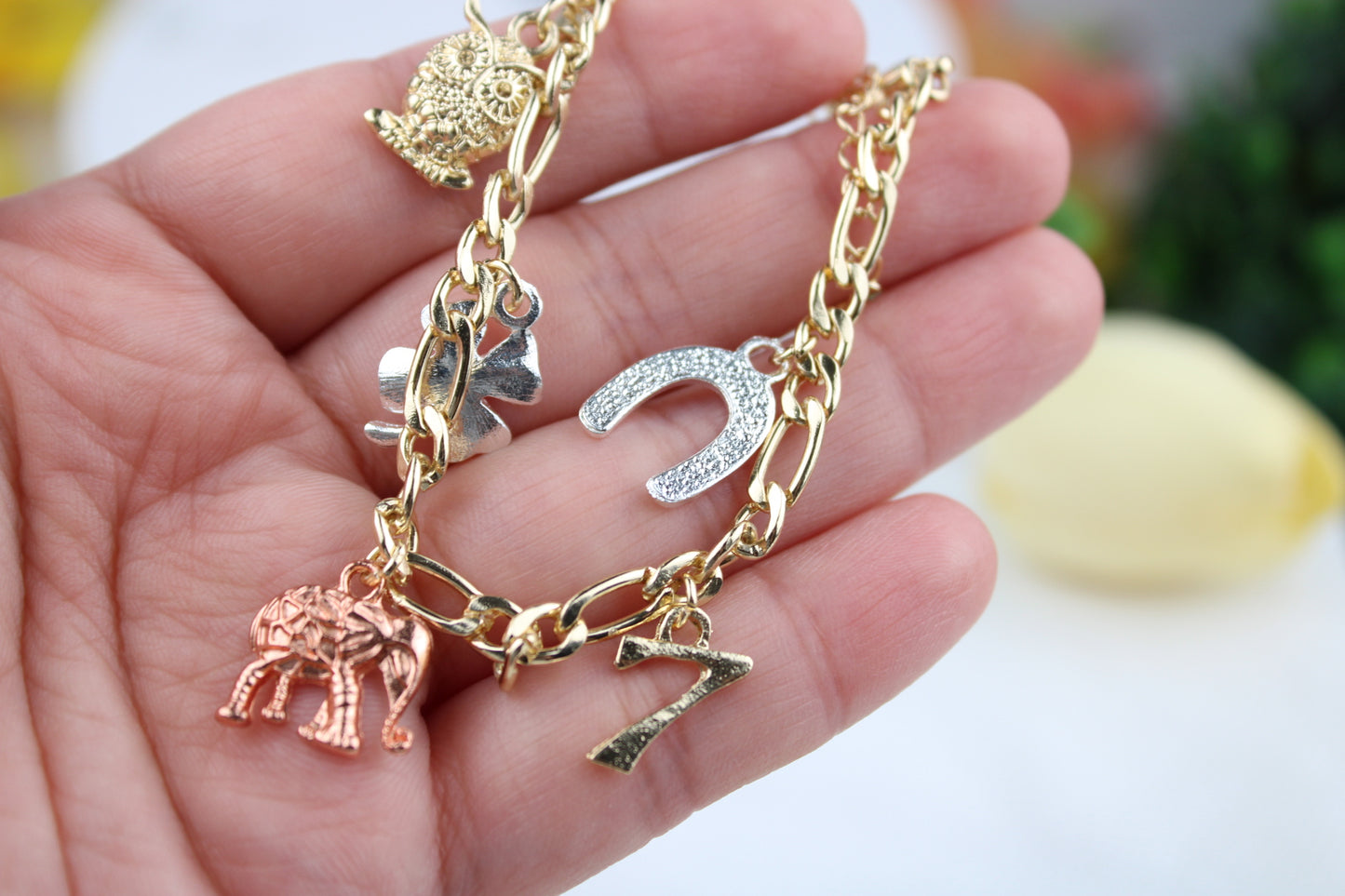 Pulsera para la buena suerte Oro Laminado