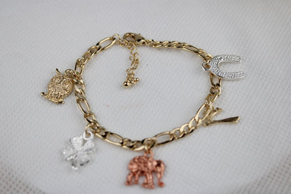 Pulsera para la buena suerte Oro Laminado