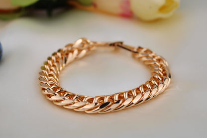Men’s 18k Gold plated Bracelet 8.5” / pulsera para caballero baño en oro de 18k Alta calidad