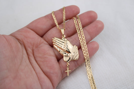 18k gold filled chain with pendant / oro laminado de Alta calidad